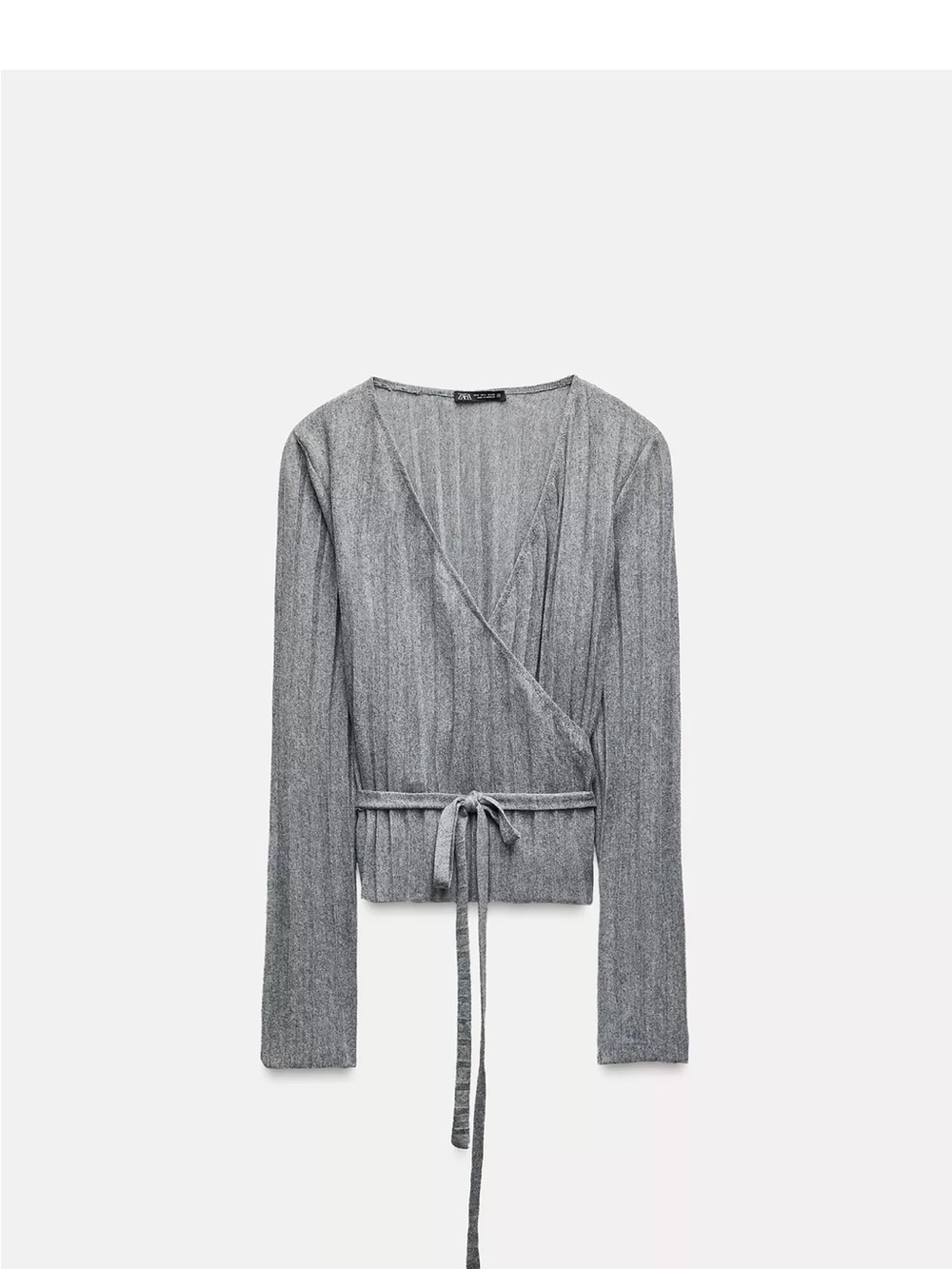 Zara SET — skirt, Gray Ribbed Wrap Sweater set with tank top